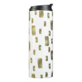 Moderne Pinselstriche Gold Kupferbronze Sparkasse Thermosbecher (Nach links gedreht)