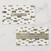 Moderne Pinselstriche Gold Kupferbronze Sparkasse Visitenkarte (Vorne/Hinten)