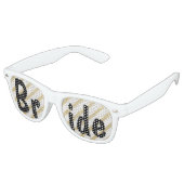 Moderne Pinselstriche goldene Streifen Braut Partybrille (Schrägansicht)