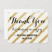 Moderne Pinselstriche goldene Streifen danke Postkarte (Vorne/Hinten)