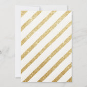 Moderne Pinselstriche goldene Streifen Hochzeit Einladung (Rückseite)