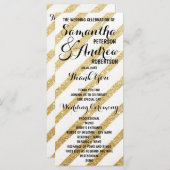 Moderne Pinselstriche goldene Streifen Hochzeitspr Programm (Vorne/Hinten)