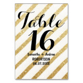 Moderne Pinselstriche goldene Streifen Tischnummer (Vorderseite)