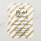Moderne Pinselstriche, Goldstreifen, Brautparty Einladung (Vorne/Hinten)