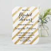 Moderne Pinselstriche, Goldstreifen, Brautparty Einladung (Stehend Vorderseite)