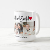 Moderne Pinselstriche Hört Besten Vater je 3 Foto Kaffeetasse (VorderseiteRechts)