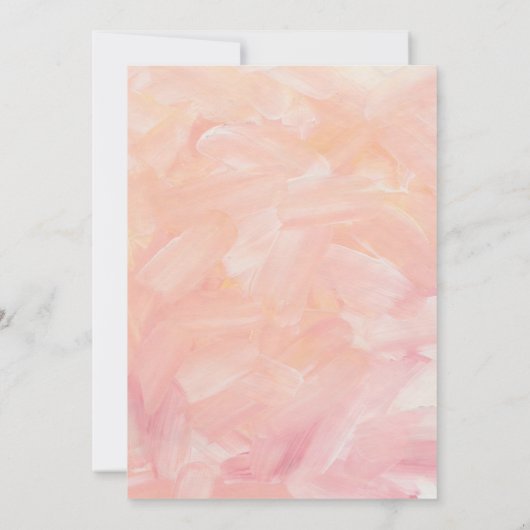 Moderne Pinselstriche in Rosa Save The Date (Rückseite)