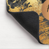 Moderne Pinselstriche mit Monogramm Mousepad (Ecke)