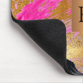 Moderne Pinselstriche mit Monogramm Mousepad (Ecke)