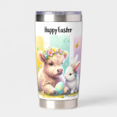 Moderne Pinselstriche Osterhochland Kuh 20oz Thermobecher (Rückseite)