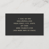 Moderne Pinselstriche Pinselstriche Minimal Schwar Visitenkarte (Rückseite)