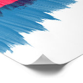 Moderne Pinselstriche Rot-Blau-Streifen Poster (Ecke)
