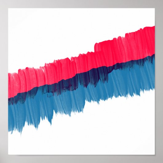 Moderne Pinselstriche Rot-Blau-Streifen Poster (Vorne)