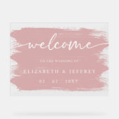 Moderne Pinselstriche Schlaganfälle Hochzeit Willk Acrylschild (Vorderseite)