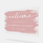 Moderne Pinselstriche Schlaganfälle Hochzeit Willk Acrylschild (Winkel)