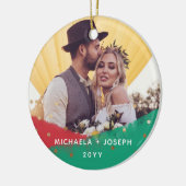 Moderne Pinselstriche | Weihnachts-Zwei-Foto Keramik Ornament (Links)