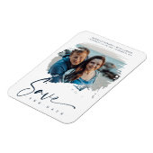 Moderne Pinselstricheffekte Foto Couple Wedding Magnet (Linke Seite)