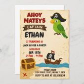 Moderne Pirate Birthday Einladung (Vorne/Hinten)