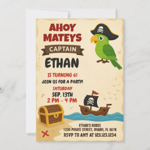 Moderne Pirate Birthday Einladung