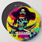 Moderne Piratenflagge Button (Vorne & Hinten)