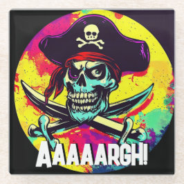 Moderne Piratenflagge Glasuntersetzer