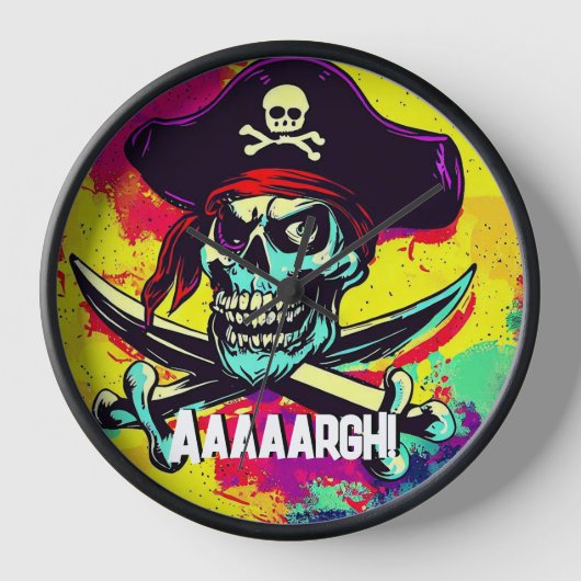 Moderne Piratenflagge Uhr (Vorderseite)