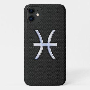 Moderne Pisces Zodiac Black Snake Skin Stil Case-Mate iPhone Hülle