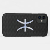 Moderne Pisces Zodiac Black Snake Skin Stil Case-Mate iPhone Hülle (Rückseite (Horizontal))