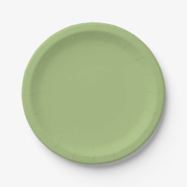 Moderne Pistachio Green Schlicht Solid Color Pappteller