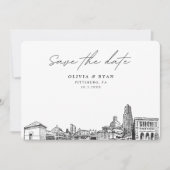 Moderne Pittsburgh-Hochzeit rettet das Datum Einladung (Vorderseite)