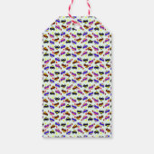 Moderne Pixel-Auto-Geburtstagsmuster nahtlos Geschenkanhänger (Rückseite)