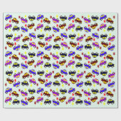Moderne Pixel-Auto-Geburtstagsmuster nahtlos Geschenkpapier (Flach)