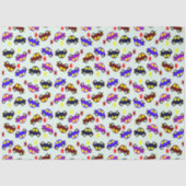 Moderne Pixel-Auto-Geburtstagsmuster nahtlos Seidenpapier (Vorderseite)