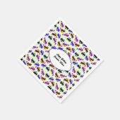 Moderne Pixel-Auto-Geburtstagsmuster nahtlos Serviette (Ecke)