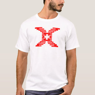 Moderne Pixel-Buchstabe X mit medizinischem Kreuz  T-Shirt