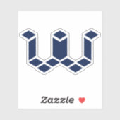 Moderne Pixel-W-Initialen Monogramm Aufkleber (Blatt)
