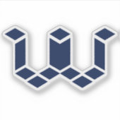 Moderne Pixel-W-Initialen Monogramm Aufkleber (Vorderseite)