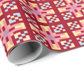 Moderne Pixelgeometrie Abstractes Kreuzkunstmuster Geschenkpapier (Rolleneckpunkt)