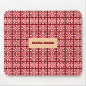Moderne Pixelgeometrie Abstractes Kreuzkunstmuster Mousepad (Vorne)