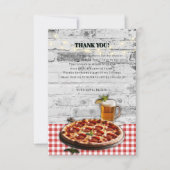 Moderne Pizza + Beer Bricks Baby Dusche Dankeskarte (Vorderseite)
