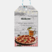 Moderne Pizza + Beer Bricks Baby Dusche Geschenkanhänger (Vorderseite)