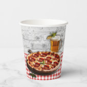 Moderne Pizza + Beer Bricks Baby Dusche Pappbecher (Rückseite)