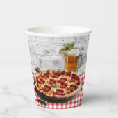 Moderne Pizza + Beer Bricks Baby Dusche Pappbecher (Vorderseite)