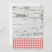 Moderne Pizza + Beer Bricks Kinderdusche Einladung (Rückseite)