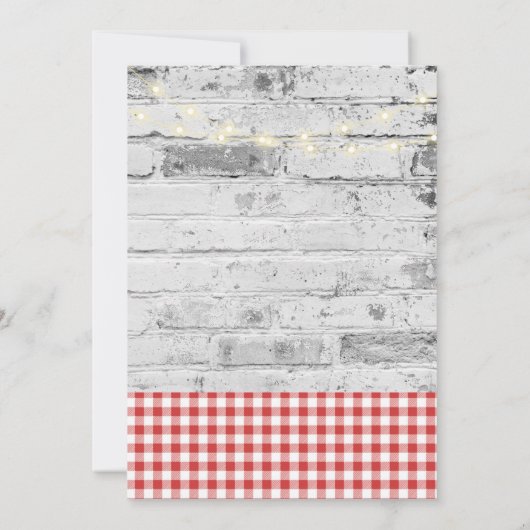 Moderne Pizza + Beer Bricks Kinderdusche Einladung (Rückseite)