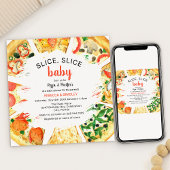 Moderne Pizza Couples Kinderdusche Einladung