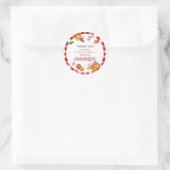Moderne Pizza Danke Geburtstag Runder Aufkleber (Tasche)