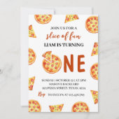 Moderne Pizza Einladung zum Geburtstag (Vorderseite)