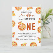 Moderne Pizza Einladung zum Geburtstag (Stehend Vorderseite)
