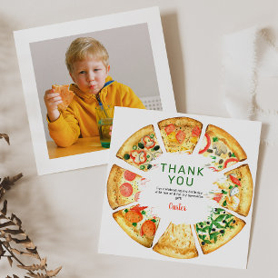 Moderne Pizza-Geburtstagsfeier Dankeskarte